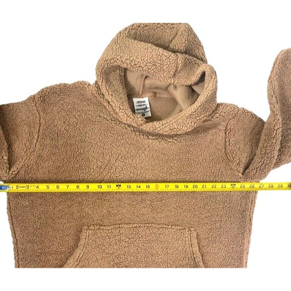 Jadelynn Brooke Sherpa Hoodie Rainbow Cuff Kangaroo Pocket Boxy Snuggly M - Picture 4 of 8